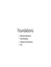 RelationalDatabases:TheFoundation